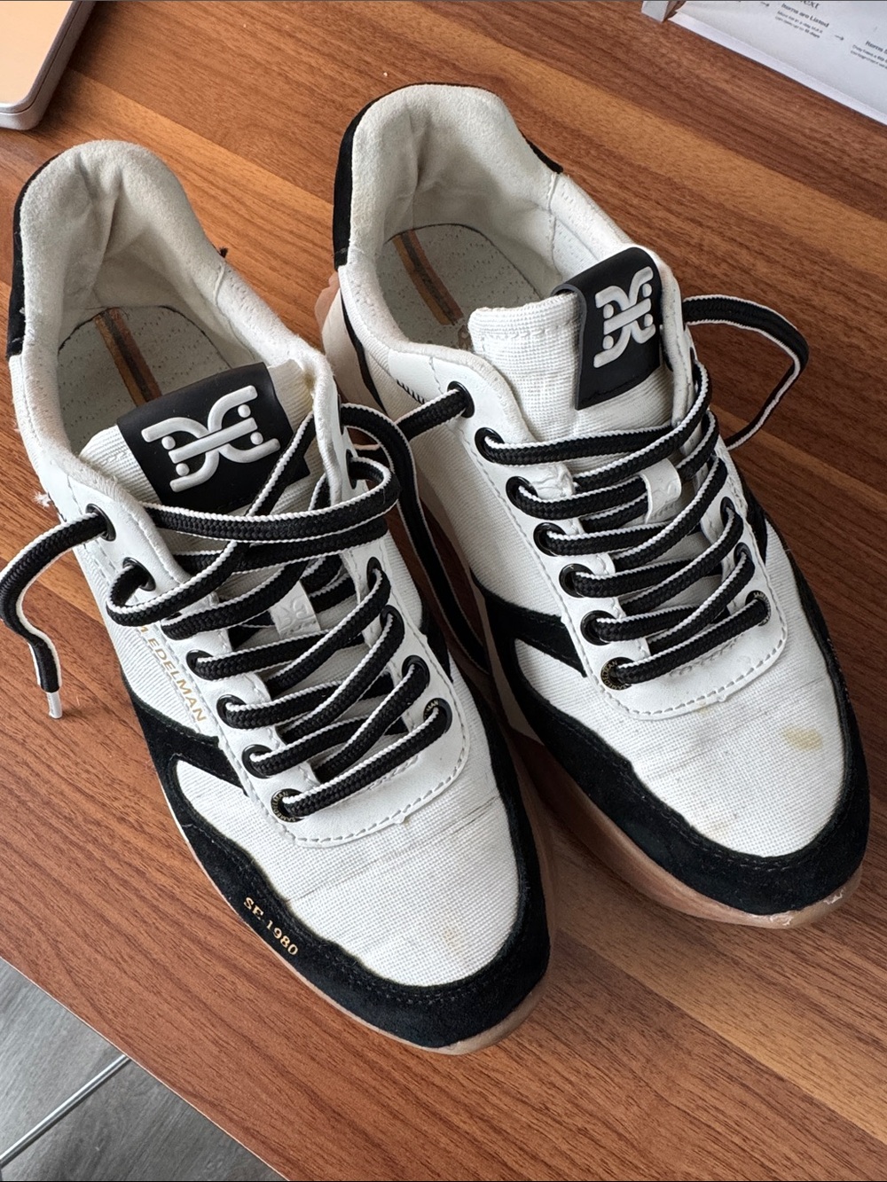 White and Black Women’s Sam Edelman Sneakers - 8
